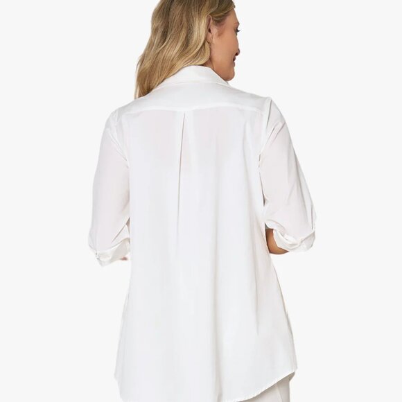 NEW STELLA CARAKASI Pintuck Tunic Soft White Women's XS - Picture 2 of 9
